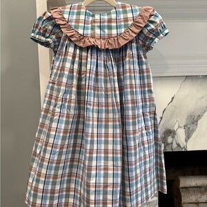 The Bailey Boys Plaid Dress with Ruffle Collar Detail